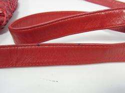 AUTHENTIC CARLOS FALCHI Red Snake Skin & Leather Shoulder Bag  