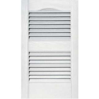 Builders Edge 15 in. x 25 in. Louvered Shutters Pair #117 Bright White 