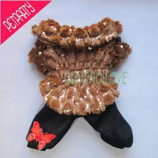 Dog Puppy Clothes Winter Suits Furred Luxury Parka Glossy Pants Coat 