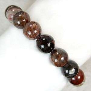 14mm AAA Natural Colorful Petrified Wood Bracelet  