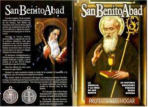 San Benito Abad Protector del Hogar Medalla Cruz Libro  