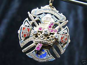 Knights Templar Crown Cross H.T. Winchester Gold Diamond Masonic 