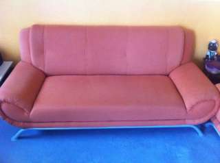 Gemütliche terracotta 2 Teiler Couch  / Sofagarnitur + Fernsehsessel 