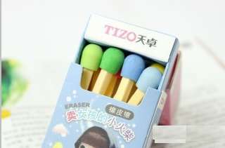 Korean Lovely Creative Match Head Style Eraser Rubber 1box  