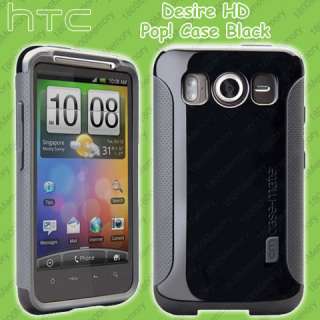 Case Mate Pop Case for HTC Desire HD A9191 A9192 Phone Black Grey 