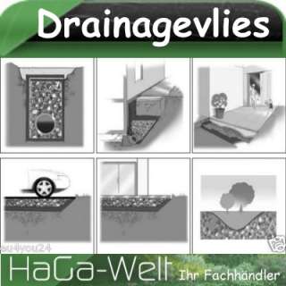 125g/m² DRAINAGEVLIES in 0,5m B Drainage Vlies Geogewebe Filtervlies 