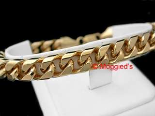 LIFETIME WARRANTY Mens SQUARE Curb Link 9 14ct Gold GL SOLID Bracelet 