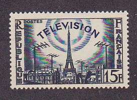 France 766 MNH 1955 Eiffel Tower TV Antennas Television  