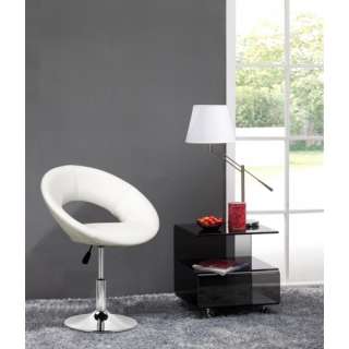 Modern Pluto Lounge Swivel Leather arm Chair White NEW  