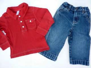   Gymboree Boy Fall Shirts Jeans Overalls Clothing Clothes Lot 12 18 mo