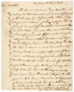 1776 Dated Rev. War, Autographed Letter Signed  