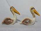 vintage hand crafted ceramic pair of brown pelicans 