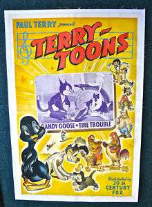 TERRY TOONS TIRE TROUBLE GANDY GOOSE MOVIE POSTER 1942  