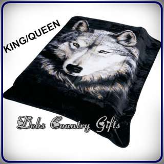 WOLF Plushy Soft Blanket KING/QUEEN 79X91  