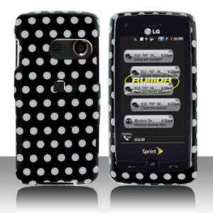 LG Rumor Touch LN510 White Dots Hard Case Cover Phone  