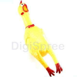  Screaming Shrilling Squawk Chicken Dog Toy 13 inches tall, Yellow