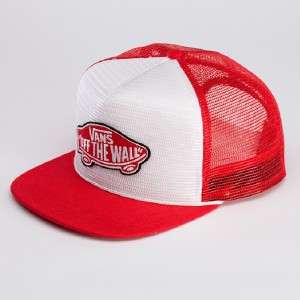 Vans Off The Wall Classic Patch Red White Adjustable Trucker Hat Cap 