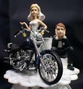 HARLEY Davidson Motorcycle Wedding cake topper Lot Glasses Knife 