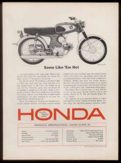 1965 Honda Super 90 motorcycle photo vintage print ad  