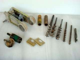 Vintage 13pc Schlage Lock Door Knob Boring Jig Installation Kit Drill 