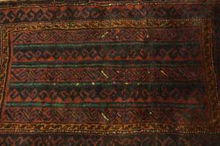 Antique Rust Balouch Bag Persian Wool Handmade Oriental Area Rug 