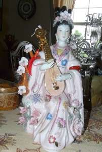 Beautiful Large Porcelain Geisha Figurine  