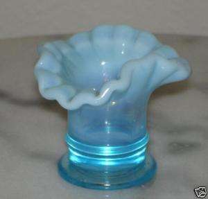 Fenton Blue Opalescent Miniature Vase  