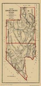 LINCOLN COUNTY NEVADA (NV) LANDOWNER MAP 1908 MOTP  