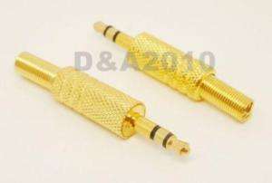 mm STEREO Male Plug Metal Audio Connector Gold  