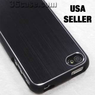 Brushed Black Aluminum 2Piece Case for iPhone 4 4G  
