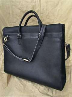 Eddie Bauer Messenger Briefcase Leather Soft Bag Laptop Black Flap 17 