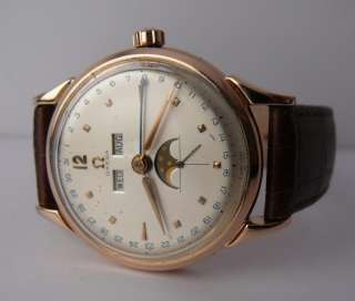 1940s Vintage Omega Cosmic Gents Wristwatch Triple Day Date 