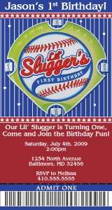 Custom Lil Slugger Baseball Ticket Invitations  