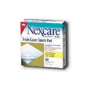 3M Nexcare Triple Layer Guaze Pads   4 Inches X 4 Inches   10
