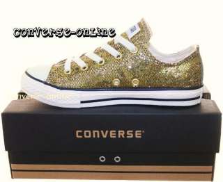 KIDS CONVERSE All Star GOLD GLITTER Trainers SIZE UK 12  