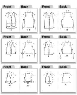 McCalls 2260 Various Vests/Waistcoat Sewing Pattern  