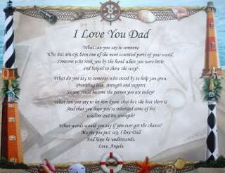 LOVE YOU DAD PERSONALIZED POEM GIFT LIGHTHOUSE PRINT  