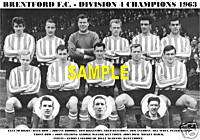 BRENTFORD F.C.TEAM PRINT 1963   DIVISION 4 CHAMPIONS  