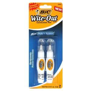 BIC Mini Shake n Squeeze Correction Pen, White, 2 Count 