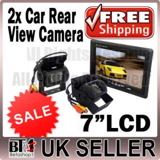 CAR REAR VIEW KIT 7 LCD MONITOR+2X IR REVERSING CAMERA  