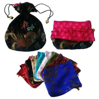 10 Brocade Pouch Purses Jewelry Coins Gift Bag(L)  