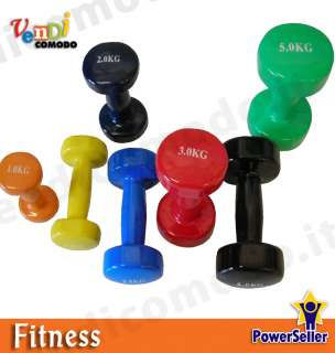 Coppia manubri vinile da 5 kg pesi fitness FARAM 2 pz  