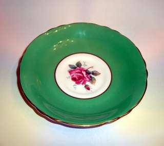 Emerald Green & Rose Center Paragon Tea Cup and Saucer Set  
