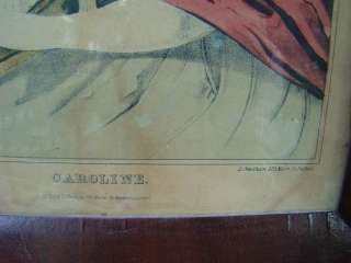 Antique Kelloggs Thayer Caroline Lithograph Print  