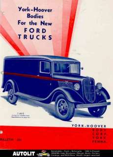 1932 1935 ? Ford York Hoover Truck Body Brochure Panel  