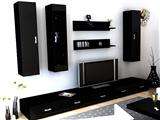 Meuble tv design banc télé wengé effet bois noir armoire basse de 