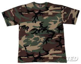 US ARMY MILITARY COMBAT T SHIRT US WOODLAND CAMOUFLAGE  