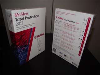 McAfee Total Protection 2012, 3 PC/User, 12 month Subscription New Box 