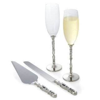 Cathys Concepts Modern Flare Bride & Groom Toasting Flutes Modern 