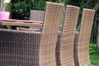 ALL WEATHER RATTAN GARDEN BROWN OXFORD DINING CHAIR  